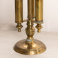 Vintage Tall Brass Footed Triple Candleholder