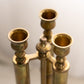 Vintage Tall Brass Footed Triple Candleholder