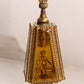 Vintage Tall Gold Tone Filigree Perfume Bottle with Cherub Accent