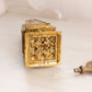 Vintage Tall Gold Tone Filigree Perfume Bottle with Cherub Accent