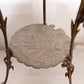 Vintage Tall Dark Brass Floral Stand with 2 Shelves