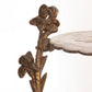 Vintage Tall Dark Brass Floral Stand with 2 Shelves