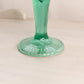 Vintage Tall Green Glass Footed Vase