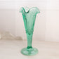 Vintage Tall Green Glass Footed Vase