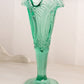 Vintage Tall Green Glass Footed Vase