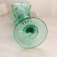 Vintage Tall Green Glass Footed Vase