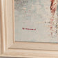 Vintage Tall Rectangular Painting of People Walking in Town