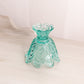 Vintage Teal Glass 2 Way Candleholder with Drape Designs
