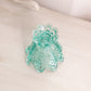 Vintage Teal Glass 2 Way Candleholder with Drape Designs