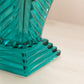 Vintage Tiara Glass Marquis Aquamarine Teal Vase