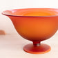 Vintage Tiffin Glass Red Orange Amberina Satin Compote (Glows)