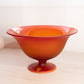 Vintage Tiffin Glass Red Orange Amberina Satin Compote (Glows)