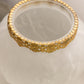Vintage Tiffin Large Clear Satin Glass Poppy Vase with Gold Tone Rim