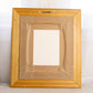 Vertical Pink Blue Textured Floral Painting with Gold Frame