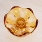 Vintage Viking Epic Amber Glass Footed Candleholder