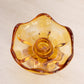 Vintage Viking Epic Amber Glass Footed Candleholder