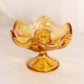 Vintage Viking Epic Amber Glass Footed Candleholder