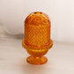 Vintage Viking Orange Glass Diamond Point Footed Fairy Lamp