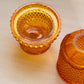 Vintage Viking Orange Glass Diamond Point Footed Fairy Lamp
