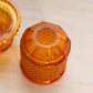Vintage Viking Orange Glass Diamond Point Footed Fairy Lamp