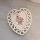 Vintage Westmoreland Almond Milk Glass Floral Handpainted Heart Dish
