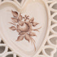 Vintage Westmoreland Almond Milk Glass Floral Handpainted Heart Dish