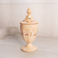 Vintage Westmoreland Almond Milk Glass Lidded Dish with Floral Designs
