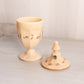 Vintage Westmoreland Almond Milk Glass Lidded Dish with Floral Designs