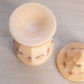 Vintage Westmoreland Almond Milk Glass Lidded Dish with Floral Designs