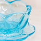 Vintage Westmoreland Blue Glass Flower Bowl with Attached Underplate