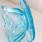 Vintage Westmoreland Blue Glass Flower Bowl with Attached Underplate