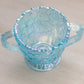 Vintage Westmoreland Blue Iridescent Glass Bramble Creamer & Sugar Set