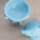 Vintage Westmoreland Blue Milk Glass Glass Bird on Nest Lidded Dish