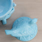 Vintage Westmoreland Blue Milk Glass Glass Bird on Nest Lidded Dish