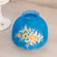 Vintage Westmoreland Blue Satin Glass Floral Fairy Lamp w/ White Base