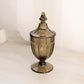 Vintage Westmoreland Brown Glass Footed Lidded Dish Pointed Finial