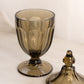 Vintage Westmoreland Brown Glass Footed Lidded Dish Pointed Finial