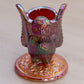 Vintage Westmoreland Carnival Amberina Glass Owl Toothpick Holder (Glows)