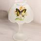 Vintage Clear Satin Glass Butterfly Fairy Lamp Candle Holder
