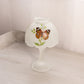Vintage Clear Satin Glass Butterfly Fairy Lamp Candle Holder
