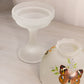Vintage Clear Satin Glass Butterfly Fairy Lamp Candle Holder