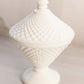 Vintage Westmoreland English Hobnail Milk Glass Lidded Dish