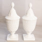 Vintage Westmoreland English Hobnail Square Base Milk Glass Lidded Dish