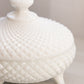 Vintage Westmoreland Glass Circular Milk Glass English Hobnail Lidded Dish