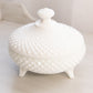 Vintage Westmoreland Glass Circular Milk Glass English Hobnail Lidded Dish