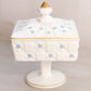 Vintage Westmoreland Glass Handpainted Old Quilt Lidded Dish