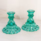 Vintage Westmoreland Glass Teal Doric Candle Stick