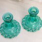 Vintage Westmoreland Glass Teal Doric Candle Stick