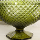 Vintage Westmoreland Green Glass English Hobnail Handled Footed Bowl
