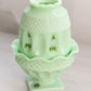 Vintage Westmoreland Green Milk Glass Hand Painted Fairy Lamp